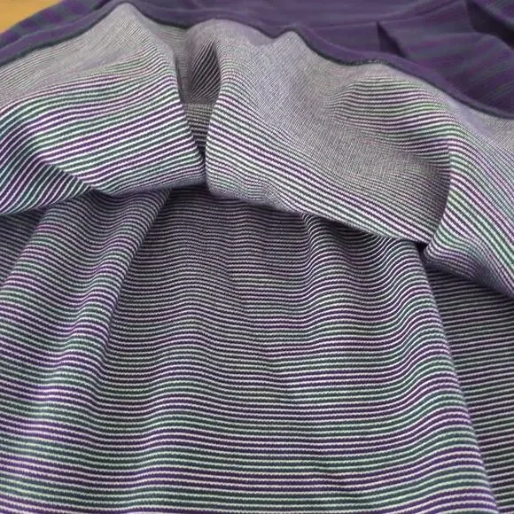 Polo Ralph LaurenGirls Striped Purple Grey Pleated short sleeve dress size S 7